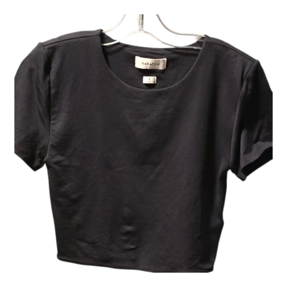 Babaton Black Top - Classic Solid Cropped Tee - Picture 2 of 3